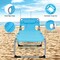 Goplus Outdoor Beach Lounge Chair Folding Chaise Lounge with Pillow Blue\Blue&Green\Black\Grey\Turquoise\Pink\Beige\Light Pink
